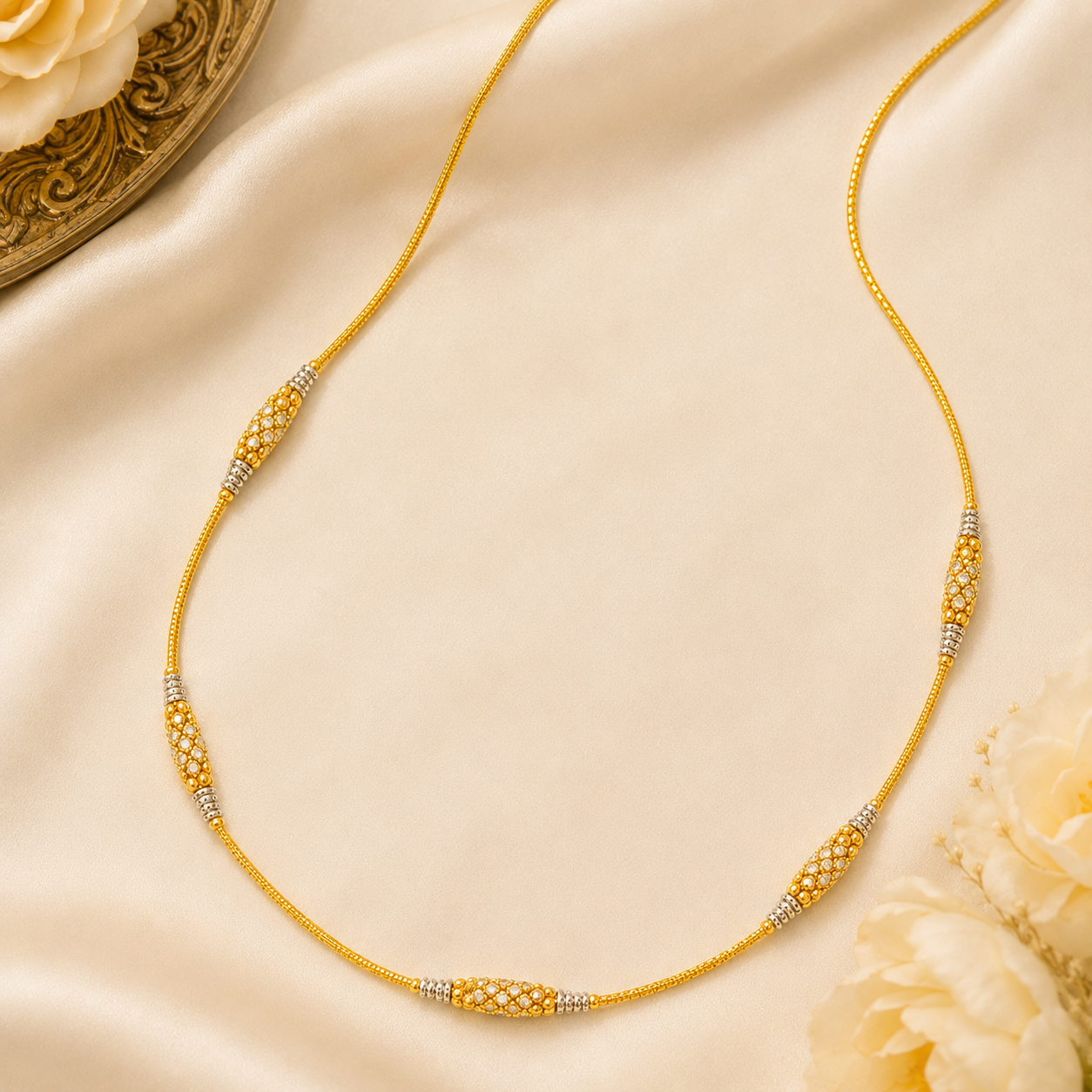 Wheat Spiga Gold Chain 22KT | 18 Inch Plain Gold Chain 8.78 g