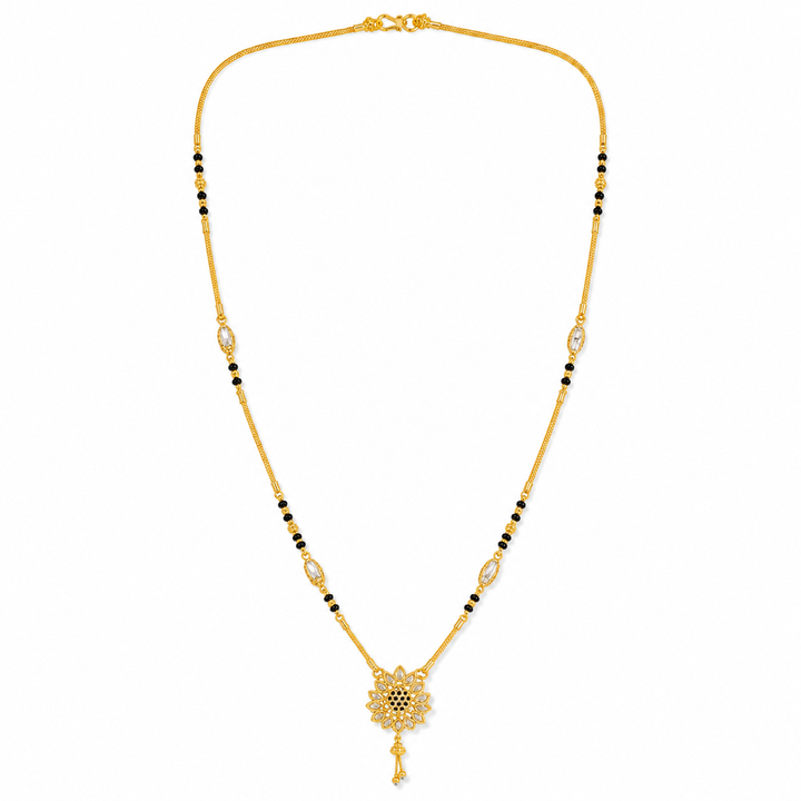 Traditional Gold Mangalsutra in 22KT Yellow Gold with Heavy Black Beads | 9.90g