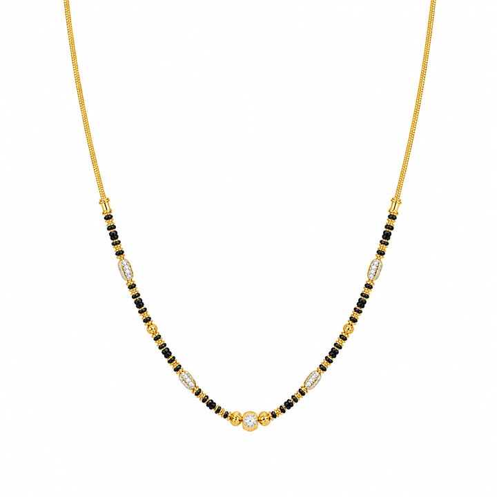 Traditional Gold Mangalsutra in 22KT Yellow Gold with Black Beads | 9.94g | Design New