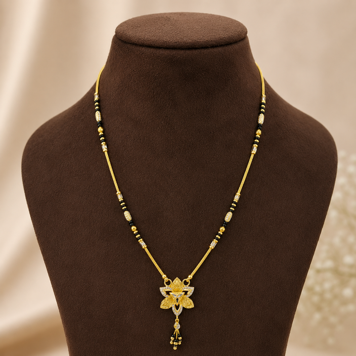 Traditional Gold Mangalsutra in 22KT Yellow Gold with Black Beads | 10.81g | Latest Design