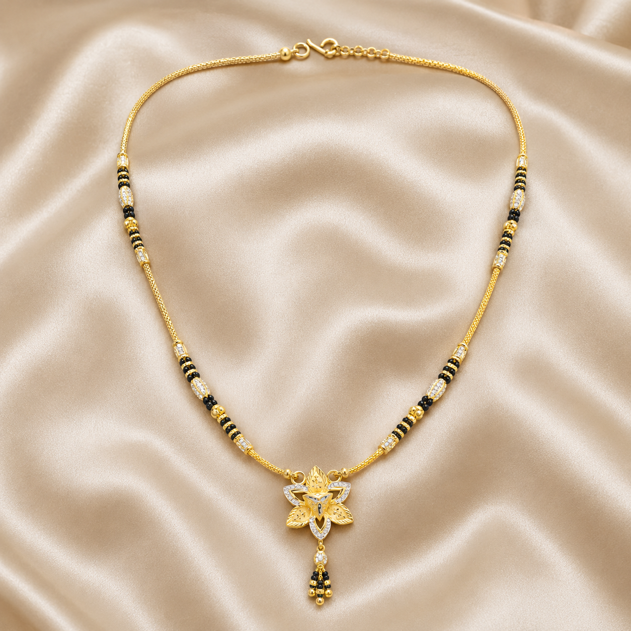 Traditional Gold Mangalsutra in 22KT Yellow Gold with Black Beads | 10.81g | Latest Design
