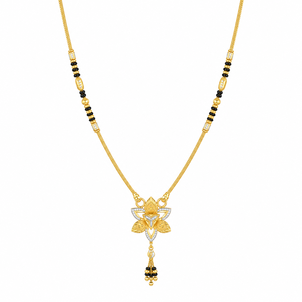 Traditional Gold Mangalsutra in 22KT Yellow Gold with Black Beads | 10.81g | Latest Design