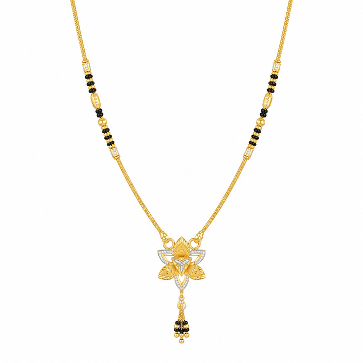 Traditional Gold Mangalsutra in 22KT Yellow Gold with Black Beads | 10.81g | Latest Design