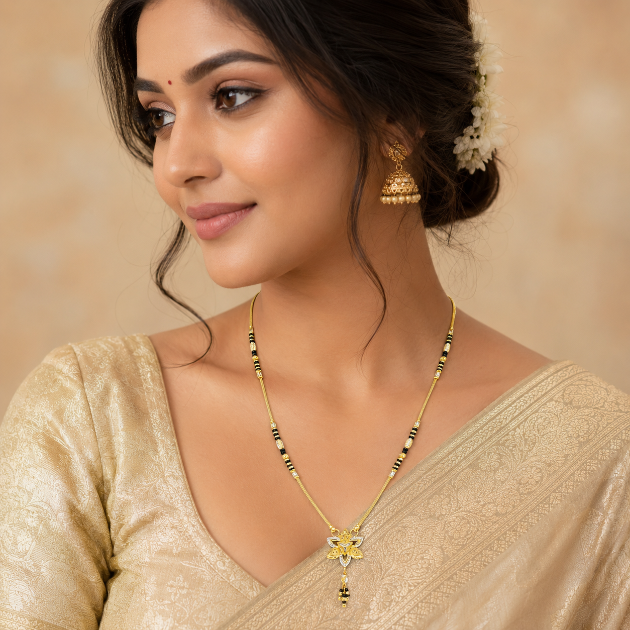 Traditional Gold Mangalsutra in 22KT Yellow Gold with Black Beads | 10.81g | Latest Design