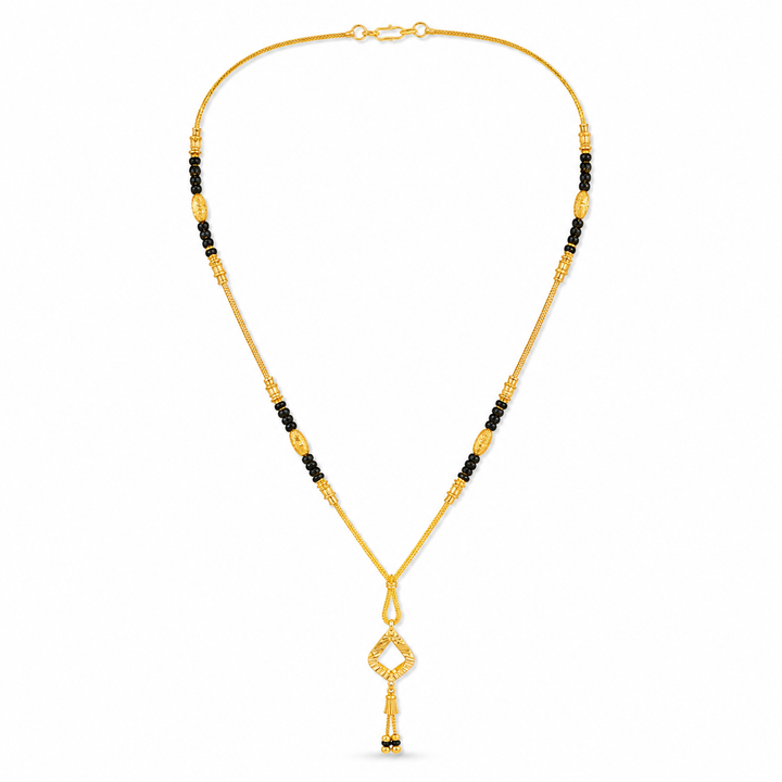 Traditional Gold Mangalsutra in 22KT Yellow Gold with Black Beads | 9.310g