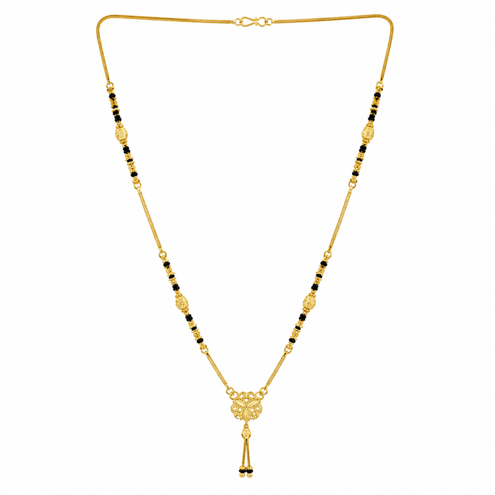 Traditional Gold Mangalsutra in 22KT Yellow Gold with Black Beads | 7.31g | Modern Design