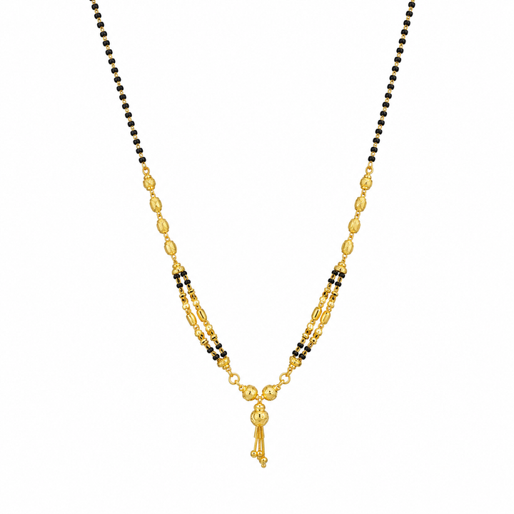 Traditional Gold Mangalsutra in 22KT Yellow Gold with Black Beads | 11.17g