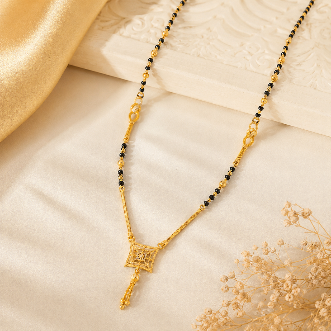 Gold Mangalsutra in 22KT Yellow Gold – Savya Jewels