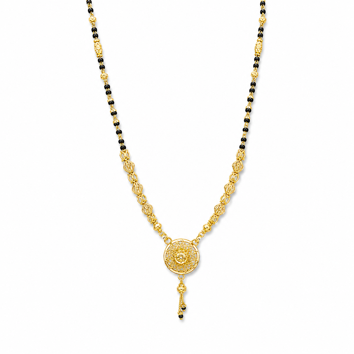 Traditional Gold Mangalsutra in 22KT Yellow Gold with Black Beads | 10.81g | Design