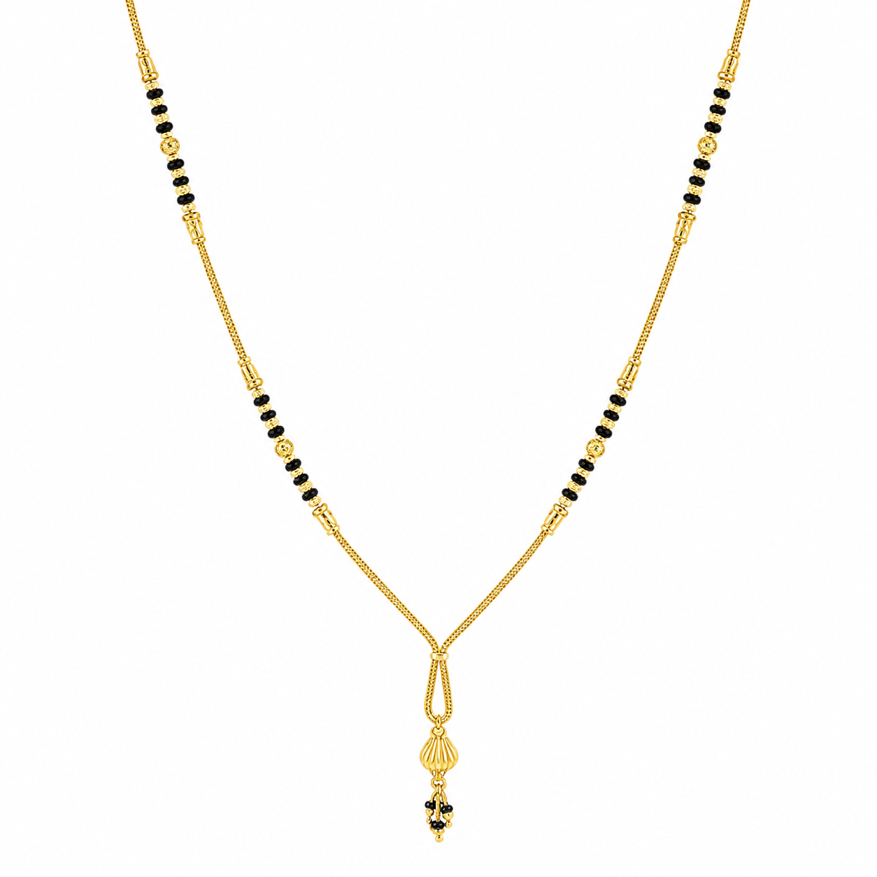 Traditional Gold Mangalsutra in 22KT Yellow Gold with Black Beads | 9.28g | Classic Design