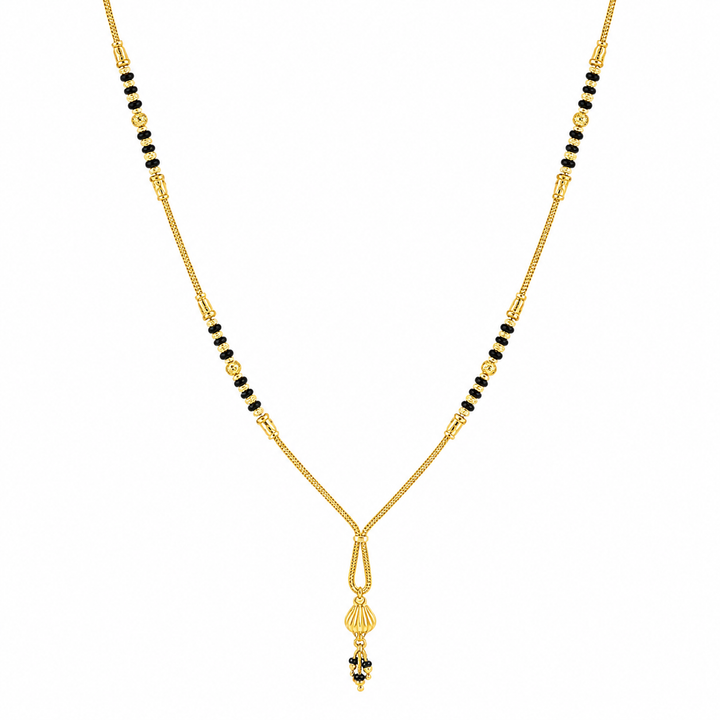 Traditional Gold Mangalsutra in 22KT Yellow Gold with Black Beads | 9.28g | Classic Design