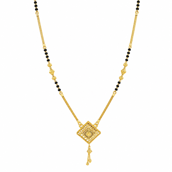 Traditional Gold Mangalsutra in 22KT Yellow Gold with Black Beads | 8.89g | Elegant Design