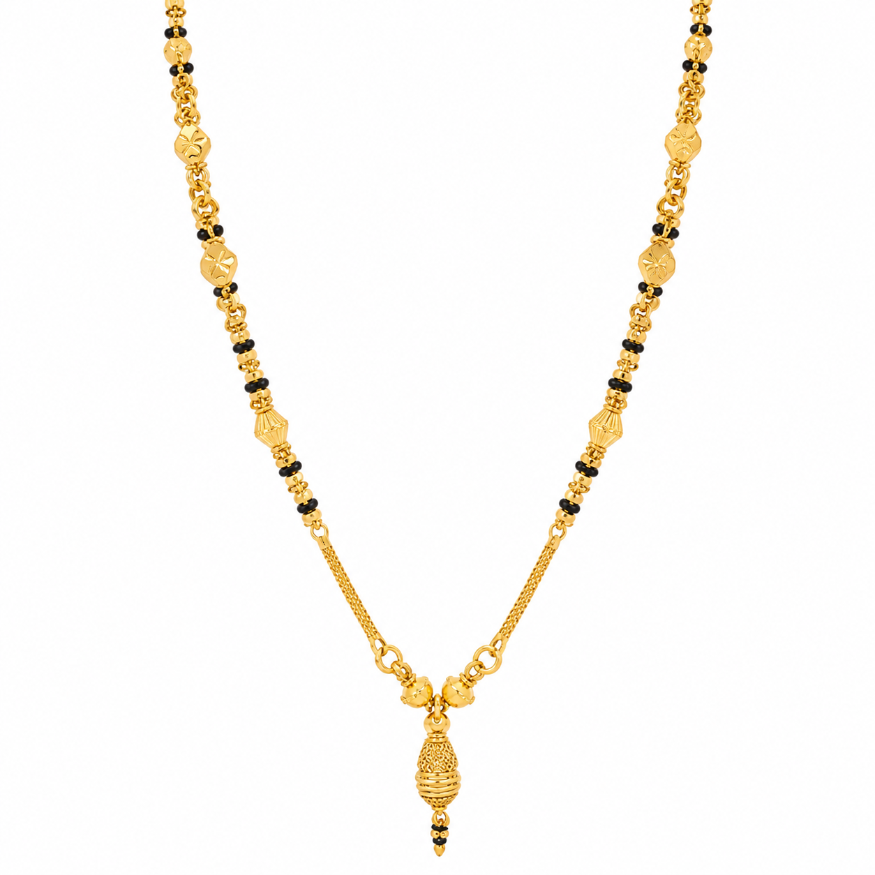 Traditional Gold Mangalsutra in 22KT Yellow Gold with Black Beads | 9.22g | Premium Design