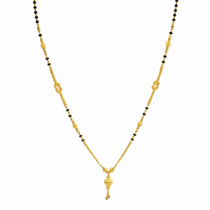 Traditional Gold Mangalsutra in 22KT Yellow Gold with Rich Black Beads | 9.70g | Bridal Design