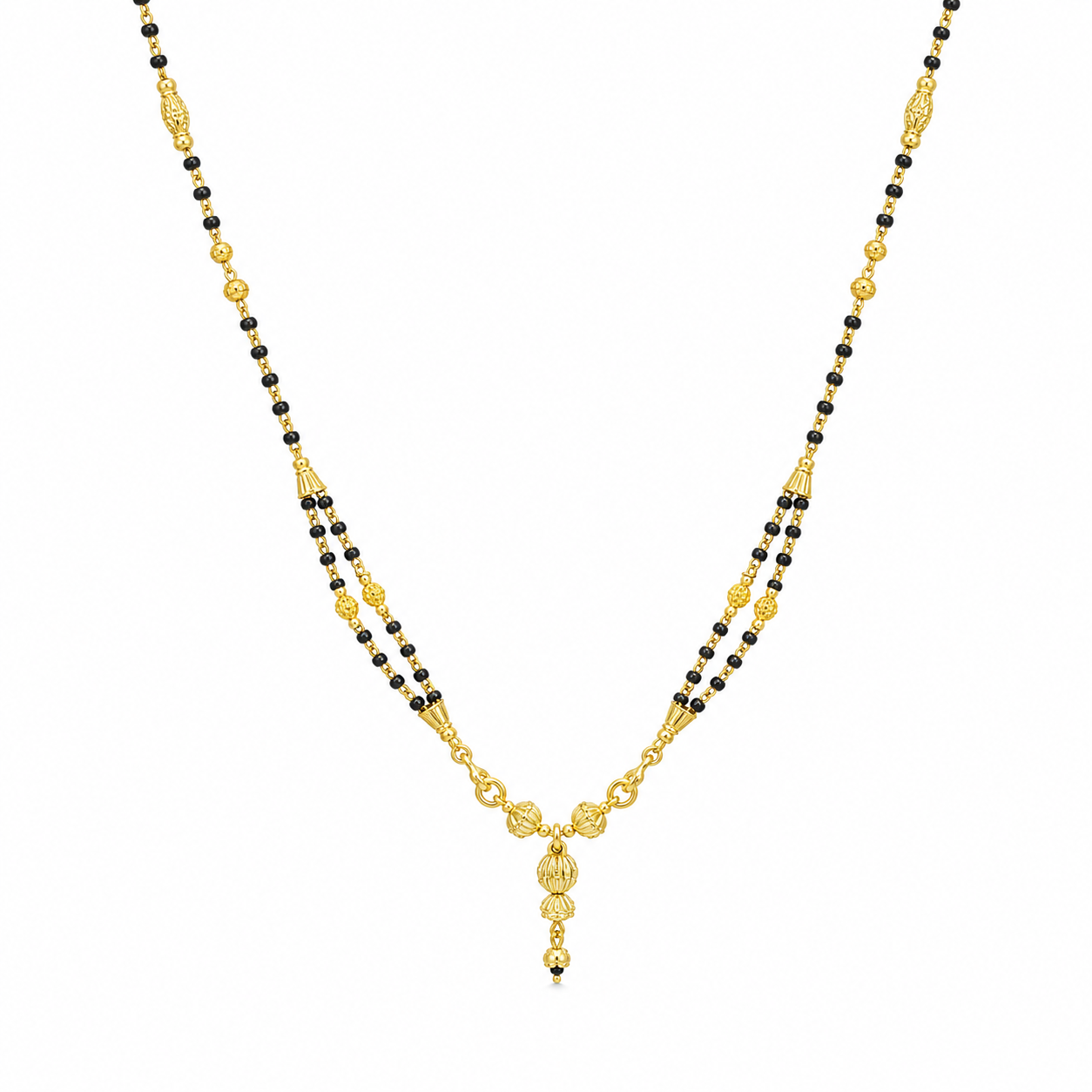 Traditional Gold Mangalsutra in 22KT Yellow Gold with Black Beads | 8.96g | Timeless Design