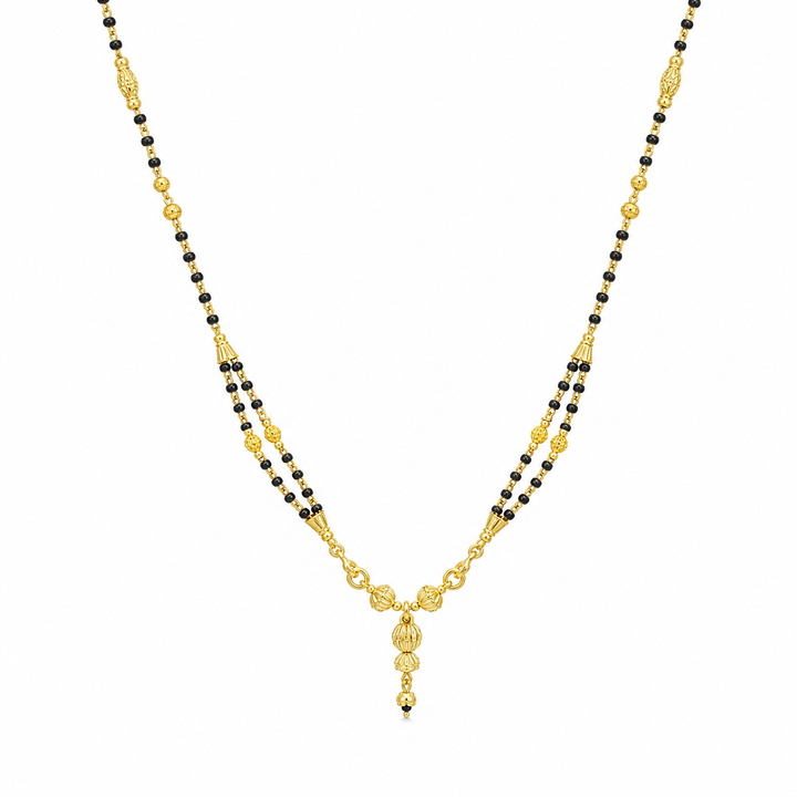 Traditional Gold Mangalsutra in 22KT Yellow Gold with Black Beads | 8.96g | Timeless Design