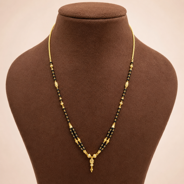 Traditional Gold Mangalsutra in 22KT Yellow Gold with Black Beads | 8.96g | Timeless Design