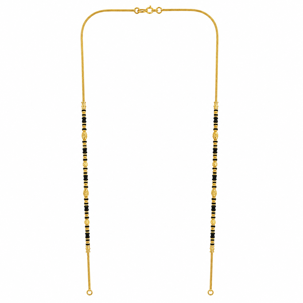 Traditional Gold Mangalsutra Chain in 22KT Yellow Gold with Black Beads | 8.32g | Charming Design