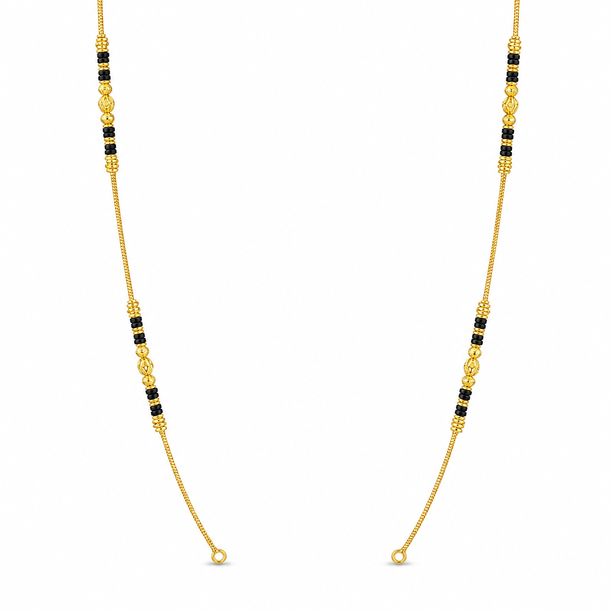 Traditional Gold Mangalsutra Chain in 22KT Yellow Gold with Black Beads | 8.21g | Elegant Chain (Copy)