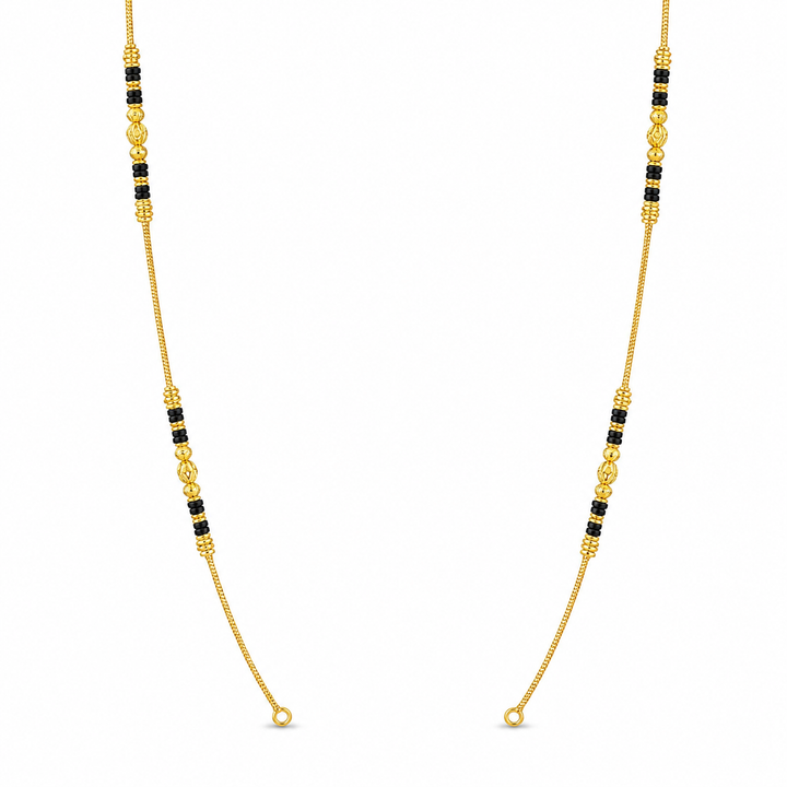 Traditional Gold Mangalsutra Chain in 22KT Yellow Gold with Black Beads | 8.21g | Elegant Chain (Copy)