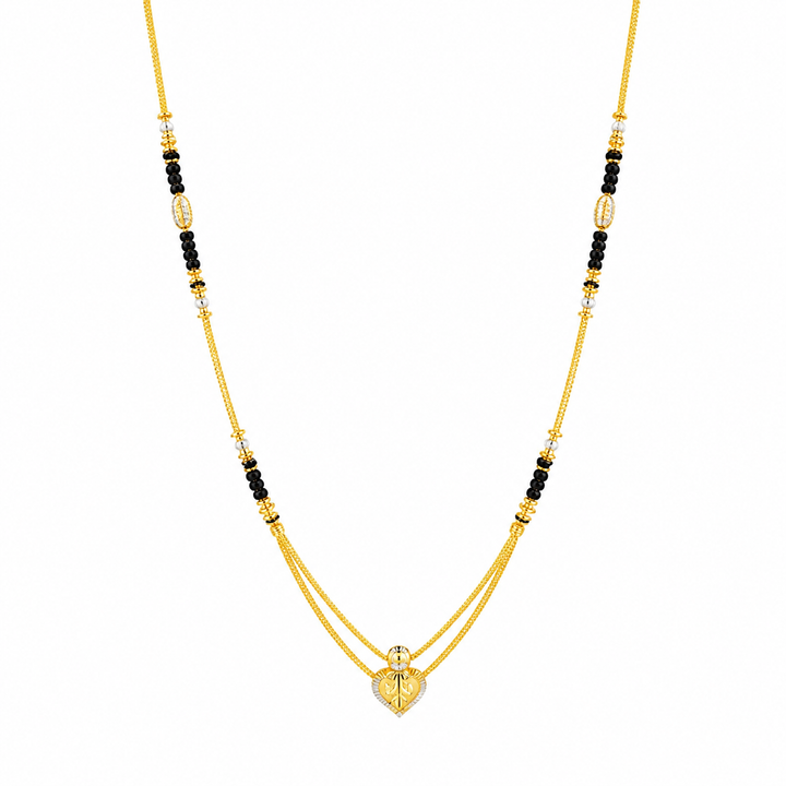 Traditional Gold Mangalsutra in 22KT Yellow Gold with Black Beads | 10.33g