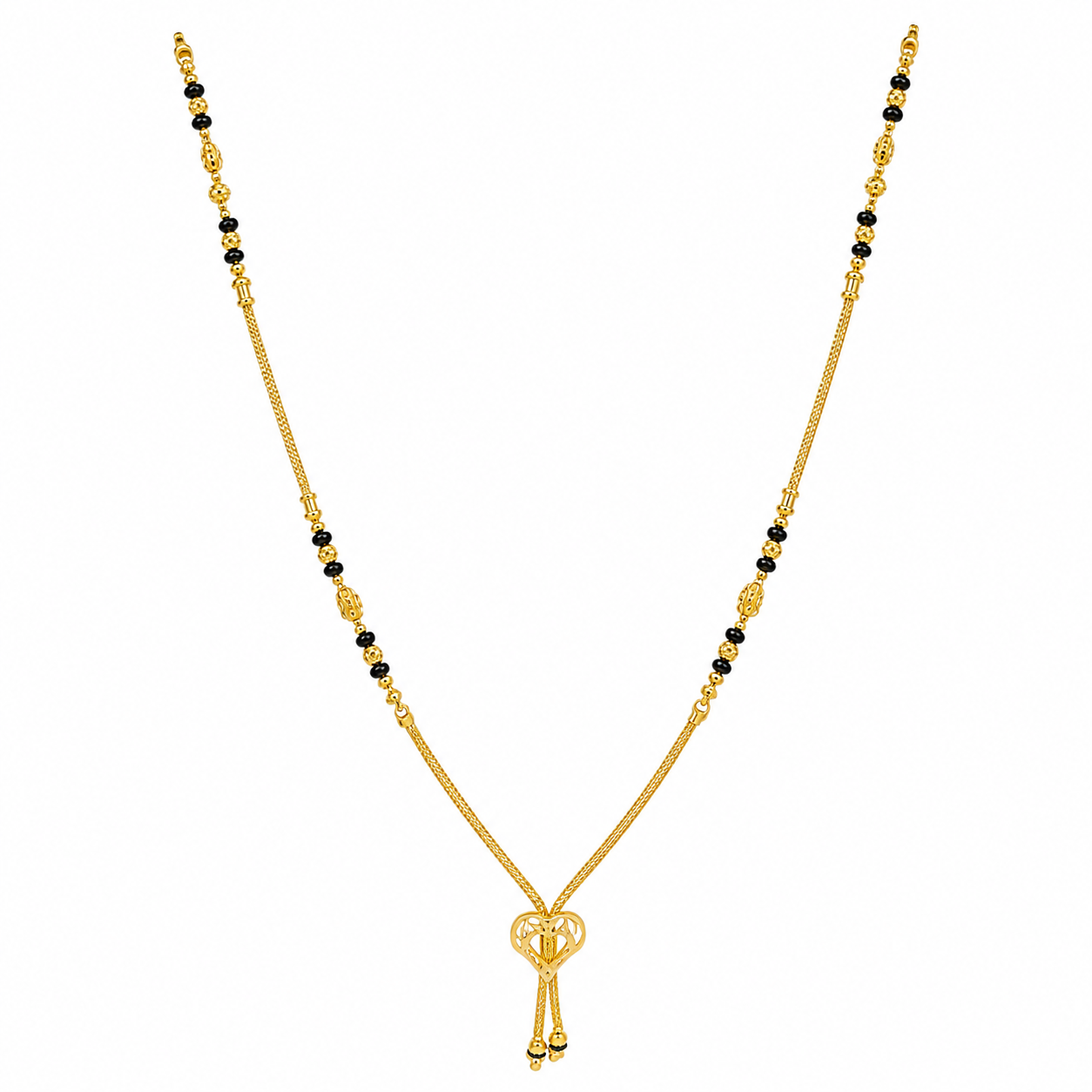 Traditional Gold Mangalsutra in 22KT Yellow Gold with Black Beads | 8.28g | New Design