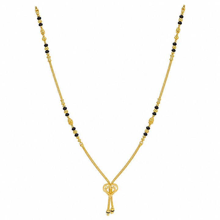 Traditional Gold Mangalsutra in 22KT Yellow Gold with Black Beads | 8.28g | New Design