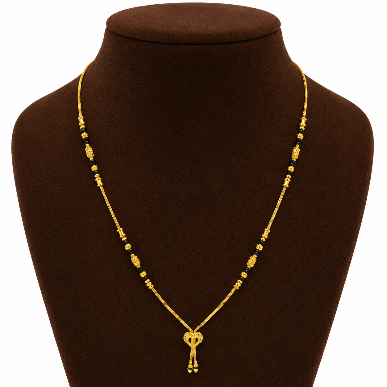 Traditional Gold Mangalsutra in 22KT Yellow Gold with Black Beads | 8.28g | New Design