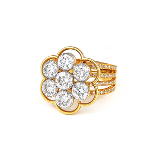 Best Floral Majesty Gold & Diamond Ring in Meerut | Savya Jewels