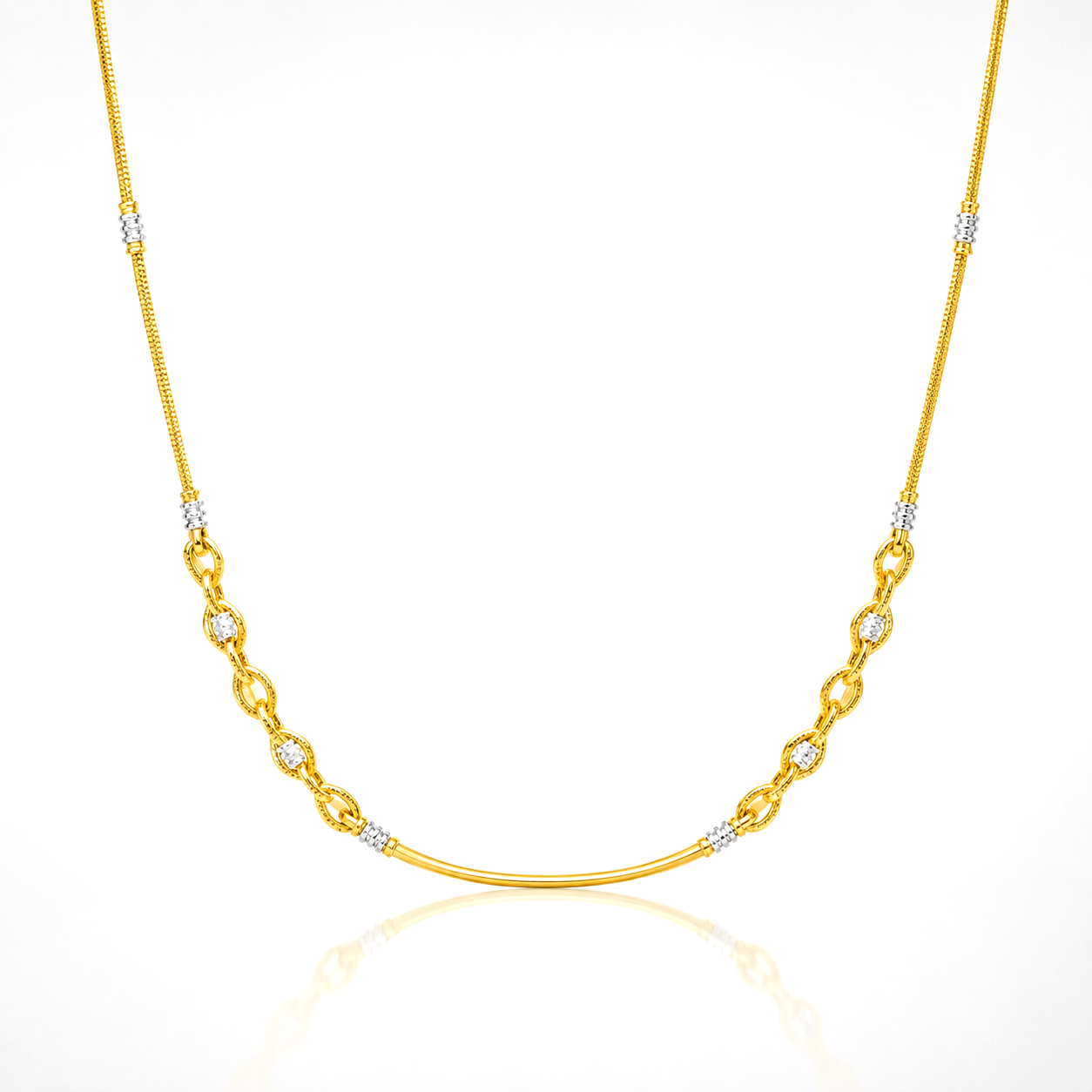 Wheat Spiga Gold Chain 22KT | 18 Inch Plain Gold Chain 9.42g