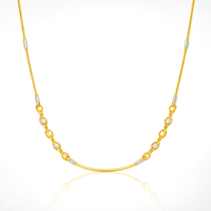 Wheat Spiga Gold Chain 22KT | 18 Inch Plain Gold Chain 9.42g