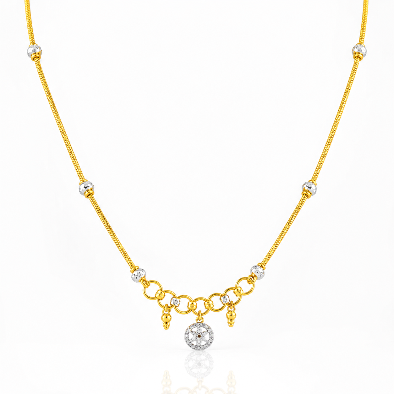 Wheat Spiga Gold Chain 22KT | 18 Inch Plain Gold Chain 8.31g