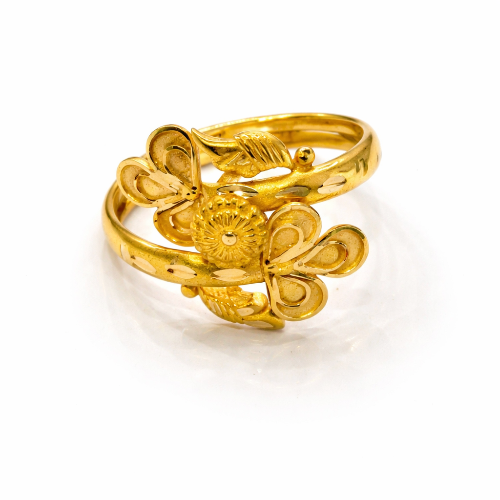 Floral Wrap Leaf Gold Ladies Ring