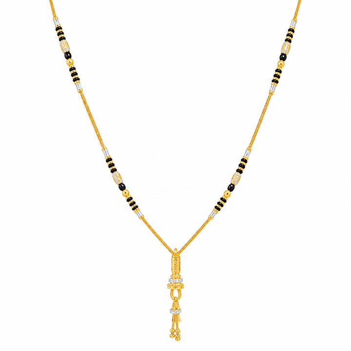 Traditional Gold Mangalsutra in 22KT Yellow Gold with Black Beads | 10.30g