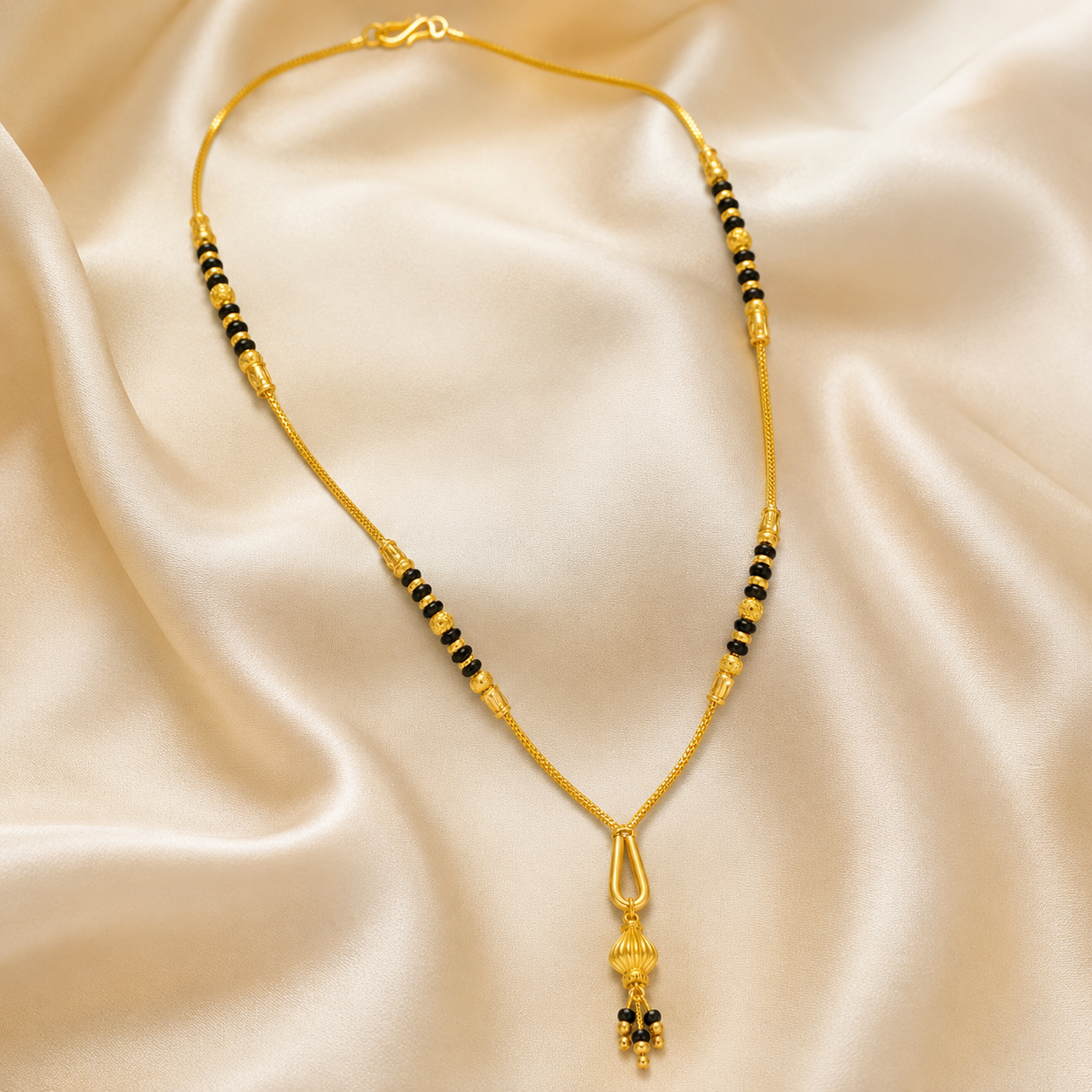 Traditional Gold Mangalsutra in 22KT Yellow Gold with Black Beads | 9.28g | Classic Design