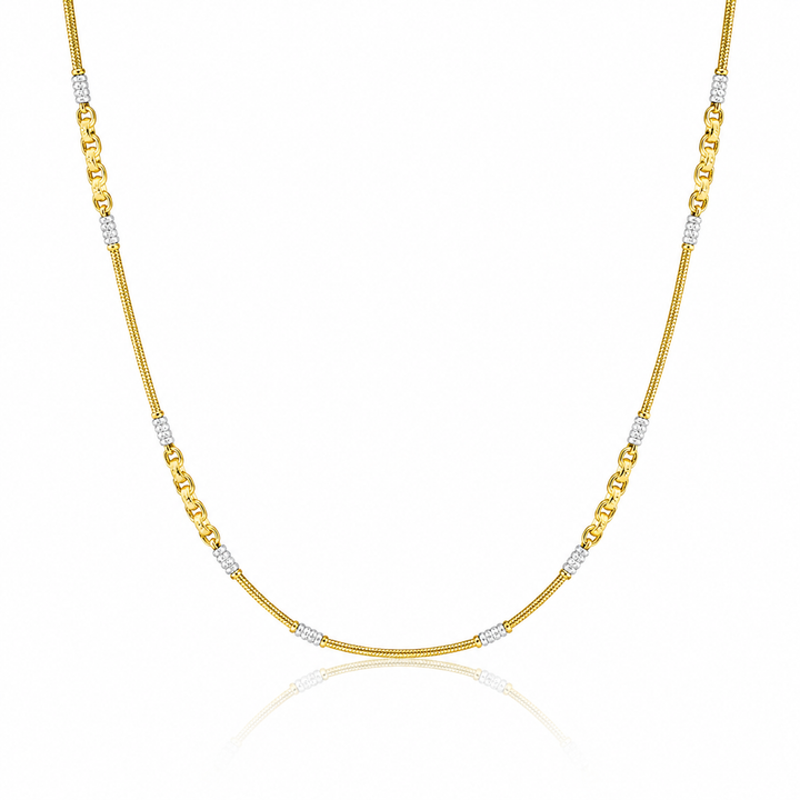 Wheat Spiga Gold Chain 22KT | 18 Inch Plain Gold Chain 6.47g II
