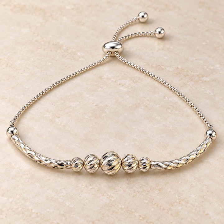 Faceted-Beads Silver Bracelet for Women | Savya Jewels
