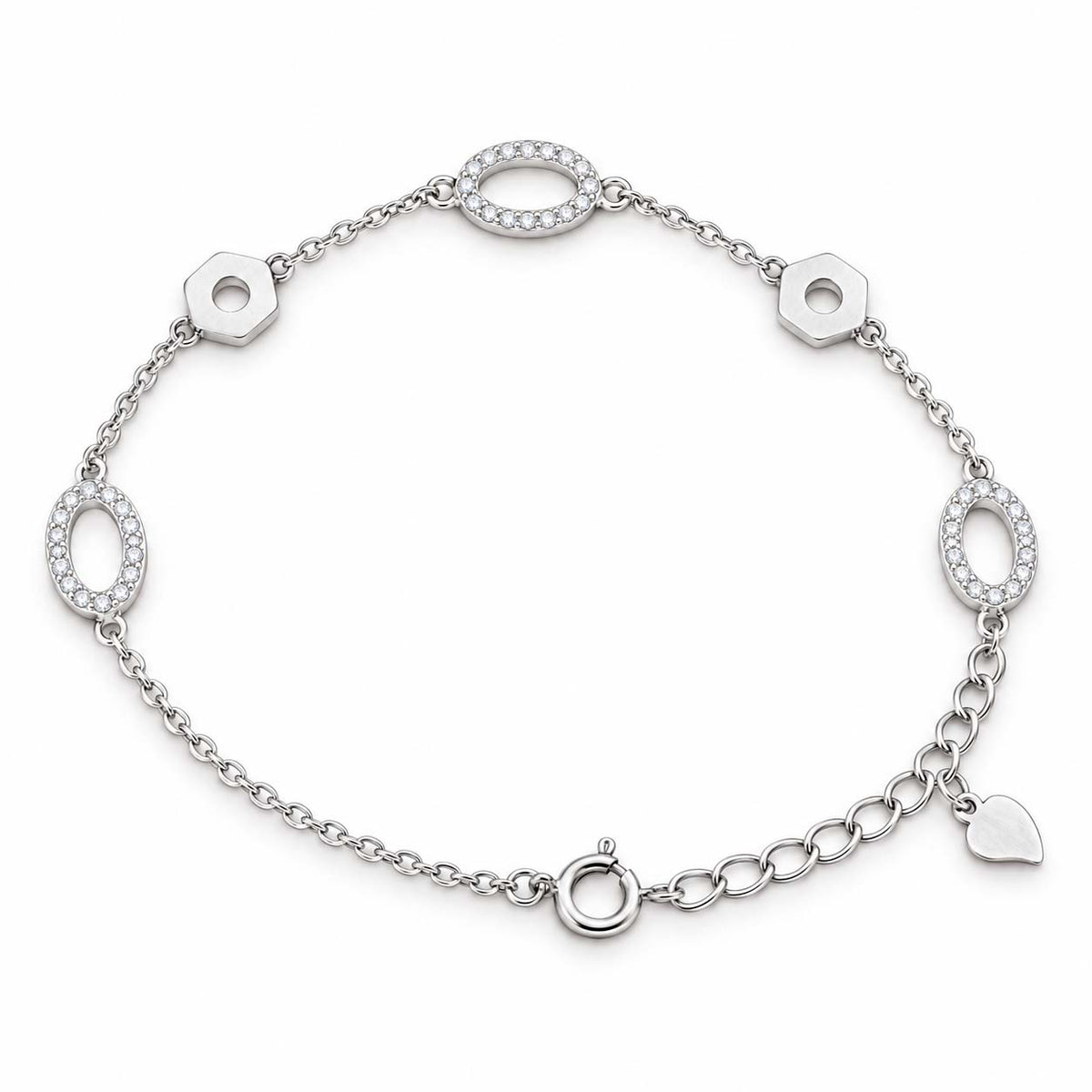Oval Silver Bracelet for Women | Savya Jewels