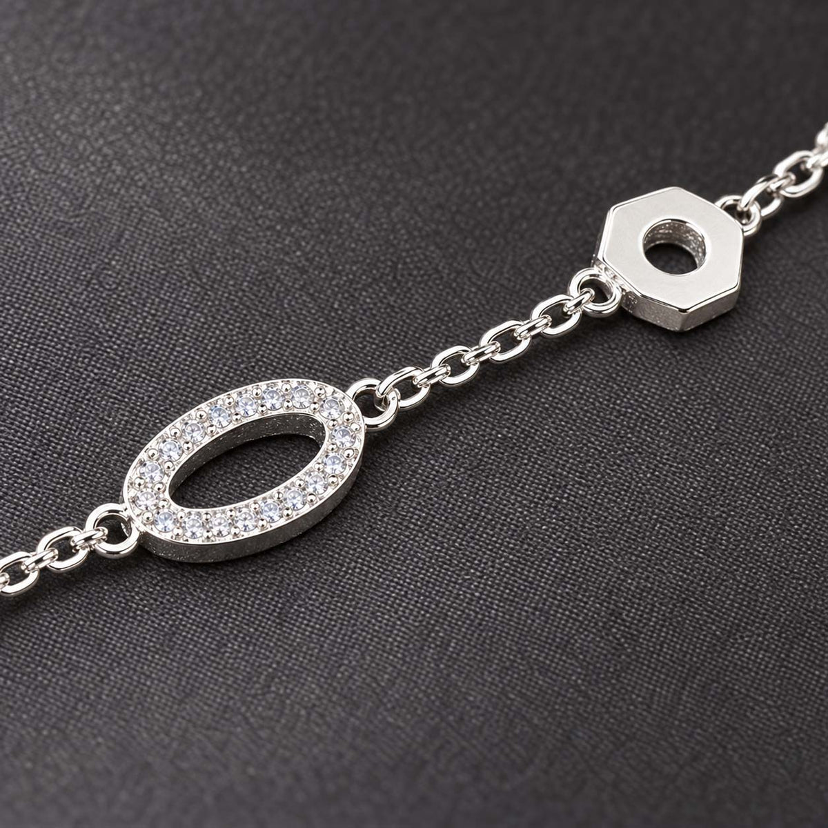 Oval Silver Bracelet for Women | Savya Jewels