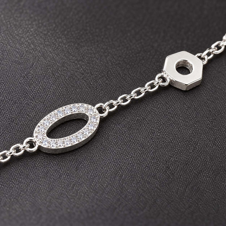 Oval Silver Bracelet for Women | Savya Jewels