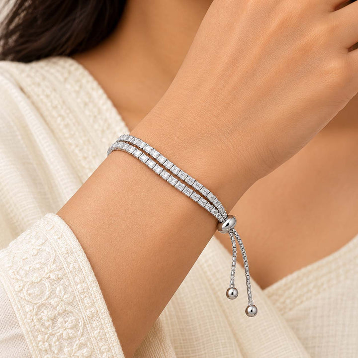 Two Layer Silver Wire Bracelet for Women | Savya Jewels