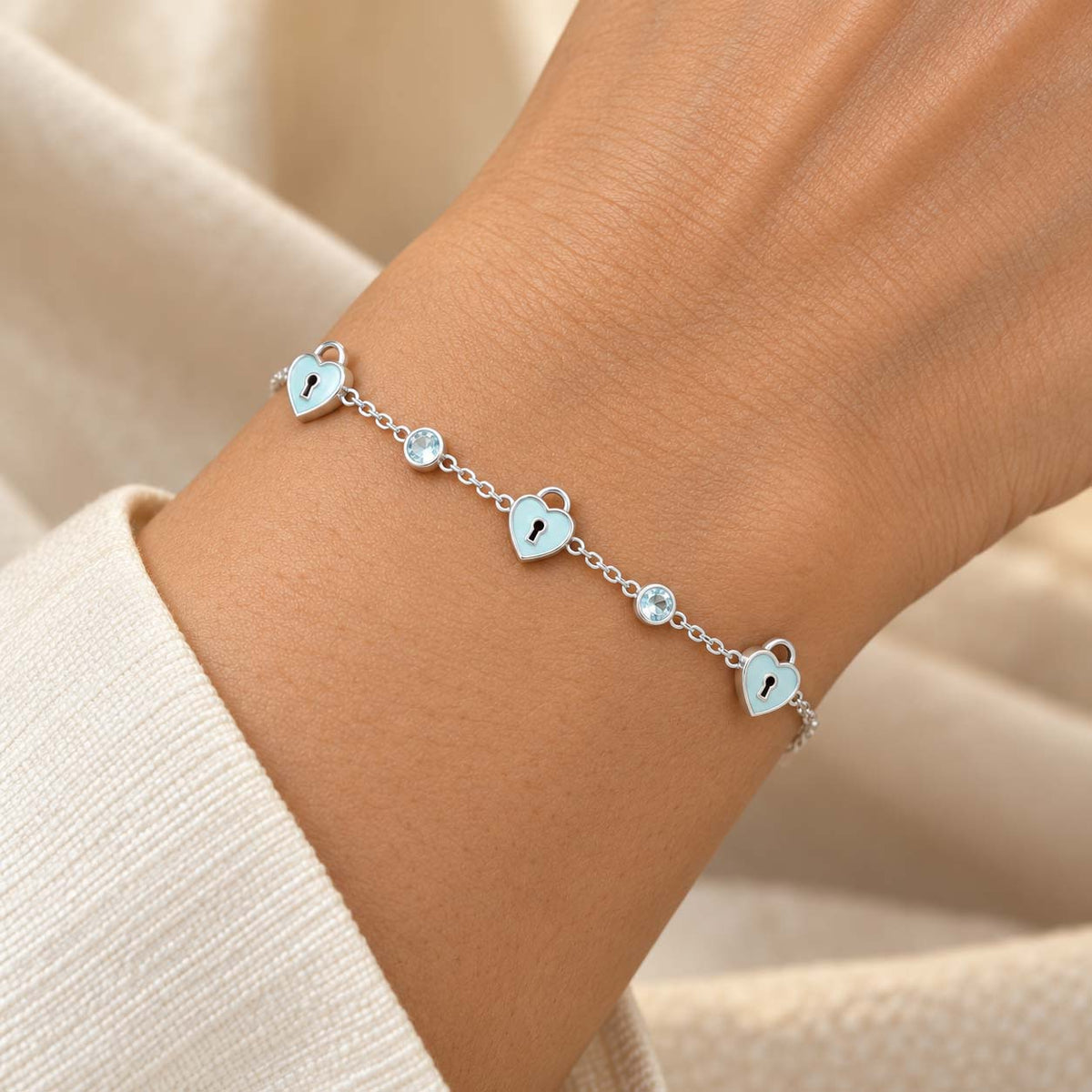 Lock Design Silver Wire Bracelet for Women | Savya Jewels