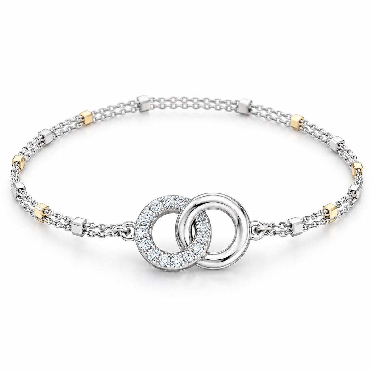 Two Circle Silver Wire Bracelet for Women | Savya Jewels