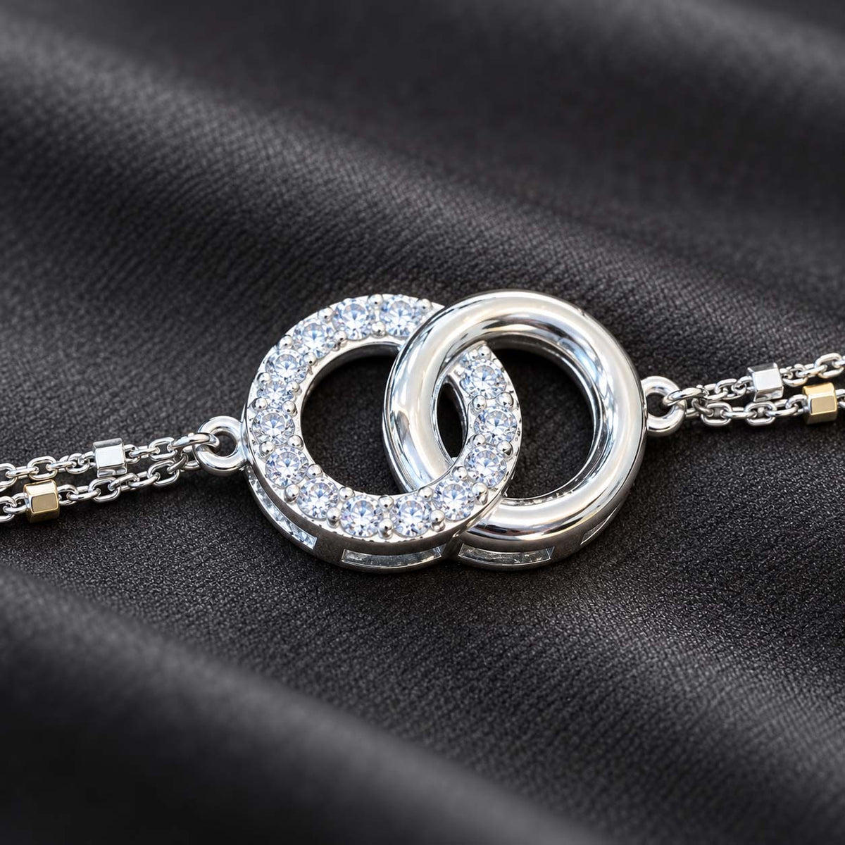 Two Circle Silver Wire Bracelet for Women | Savya Jewels