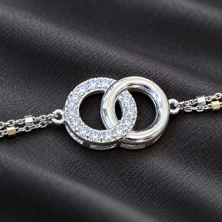 Two Circle Silver Wire Bracelet for Women | Savya Jewels