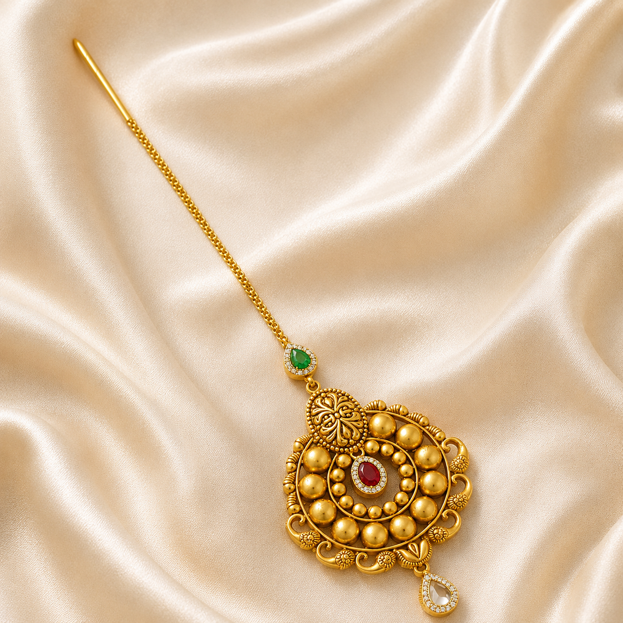 22Kt Gold Maang Tikka | Premium Festive Collection | Savya Jewels