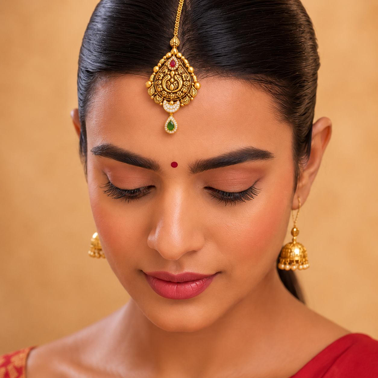 22Kt Gold Maang Tikka | Graceful Floral Design | Savya Jewels