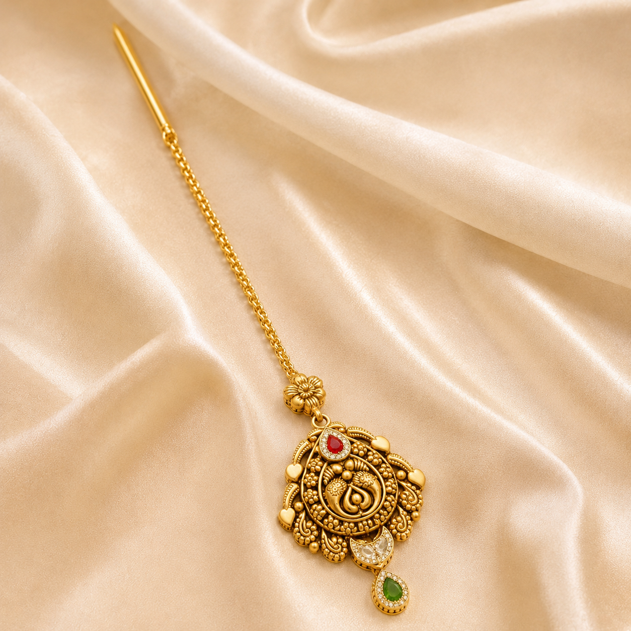22Kt Gold Maang Tikka | Lightweight Everyday Design | Savya Jewels