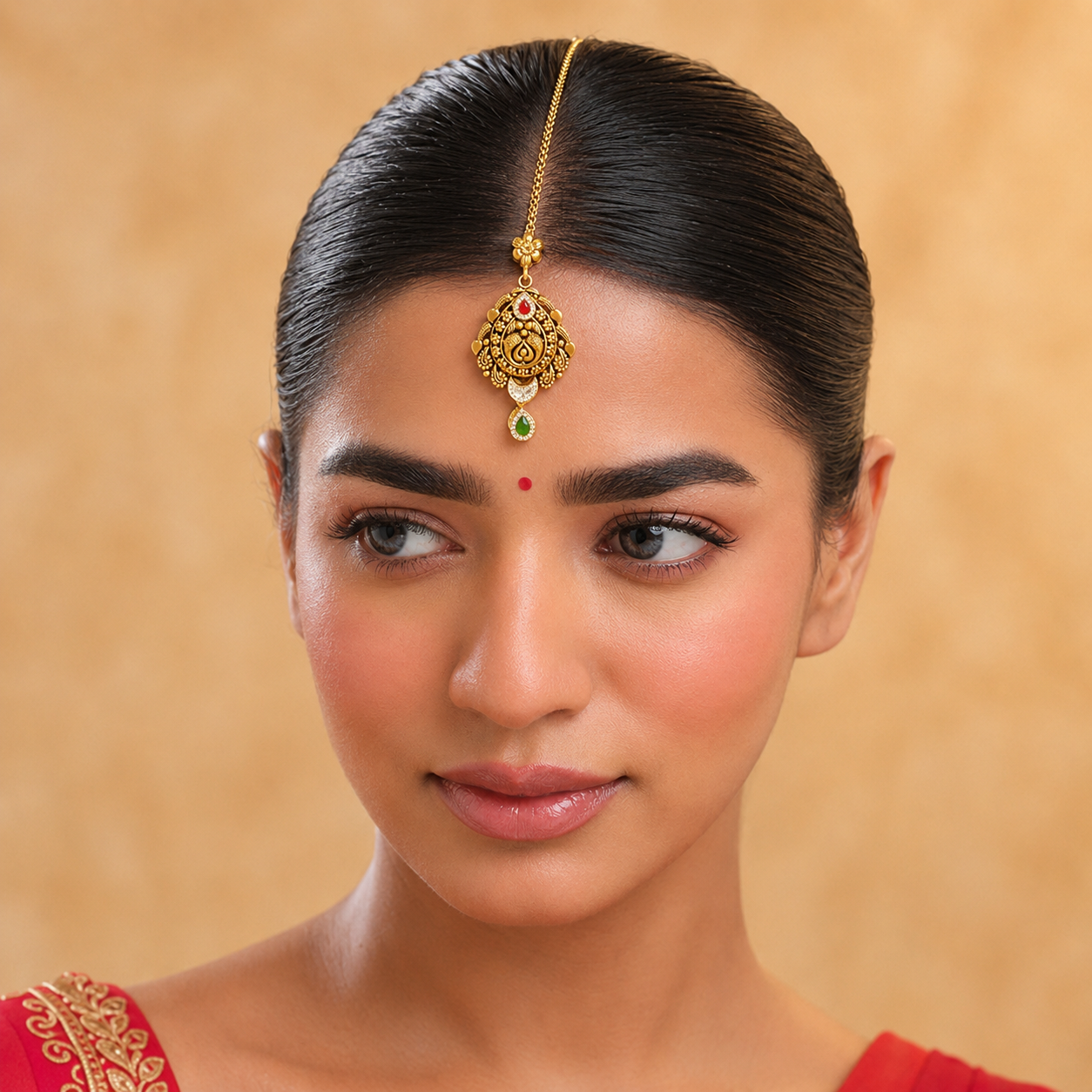 22Kt Gold Maang Tikka | Lightweight Everyday Design | Savya Jewels
