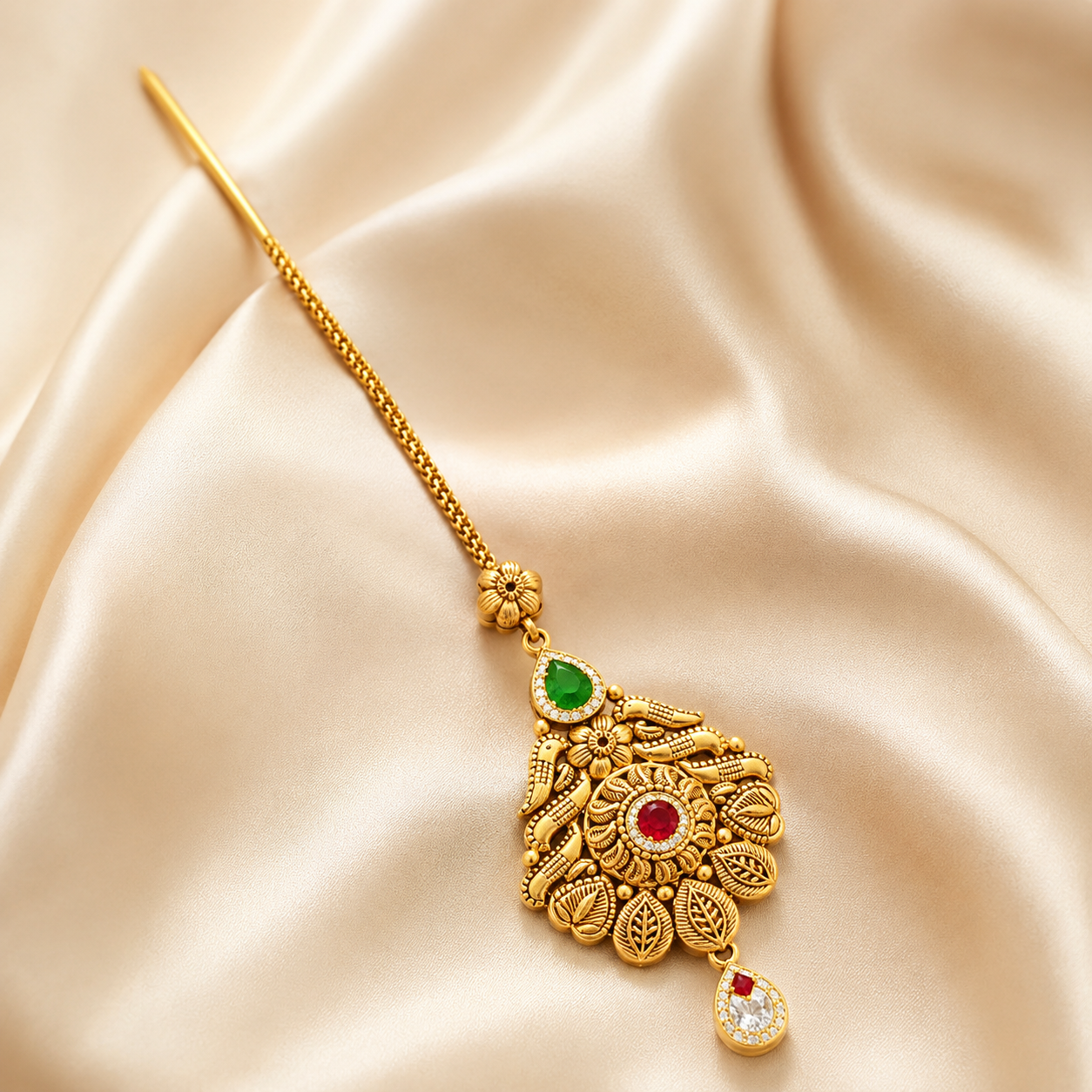 22Kt Gold Maang Tikka | Royal Wedding Design | Savya Jewels